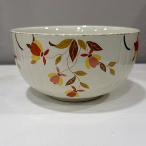 Floral Ceramic Bowl with Autumn Leaves Design